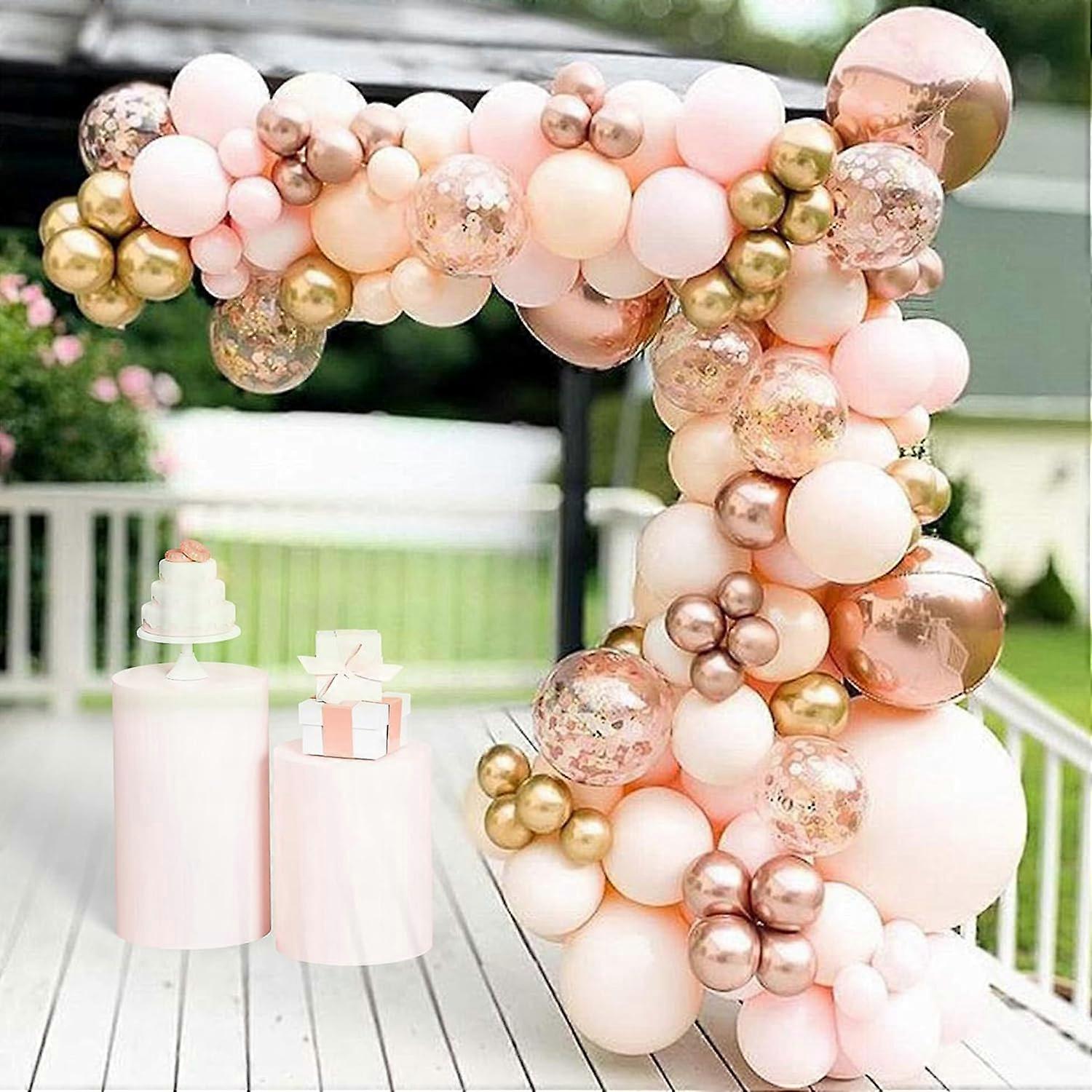134 Macaron Orange Balloon Wreath Belt Set with Metallic Chrome Balloons in 4D for Party Decorations and Events