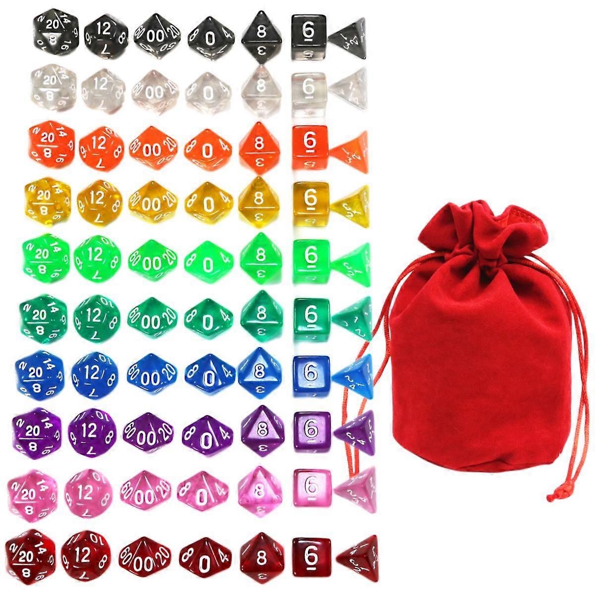 Dice Polyhedral Dice High Quality Transparent Dice Game Set Various Wonderful Colours for Board Game Party Games
