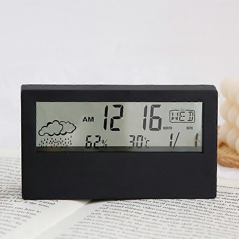 LCD Electronic Desk Clock Digital Display Multifunctional Temperature And Humidity Meter Alarm Clock