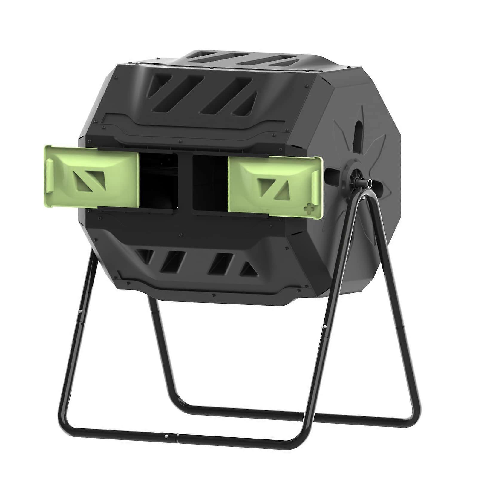 Compost Bin 43 Gallon Outdoor Tumbler Composter with Green Door for Efficient Garden Rotating Composting System