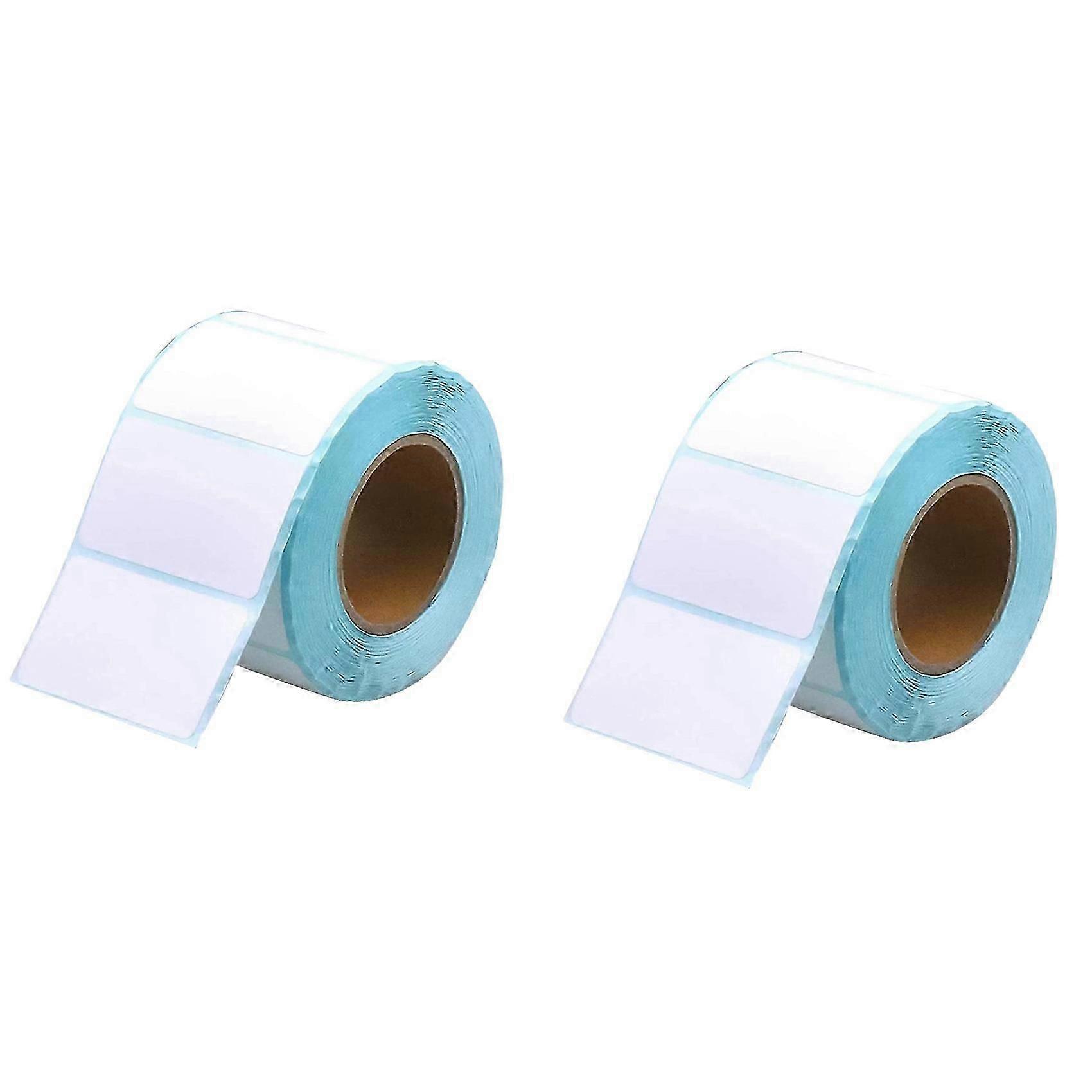 2 Volume Self Adhesive Label Sticker Address Labels Blank Roll Office Kitchen White Food Labels for