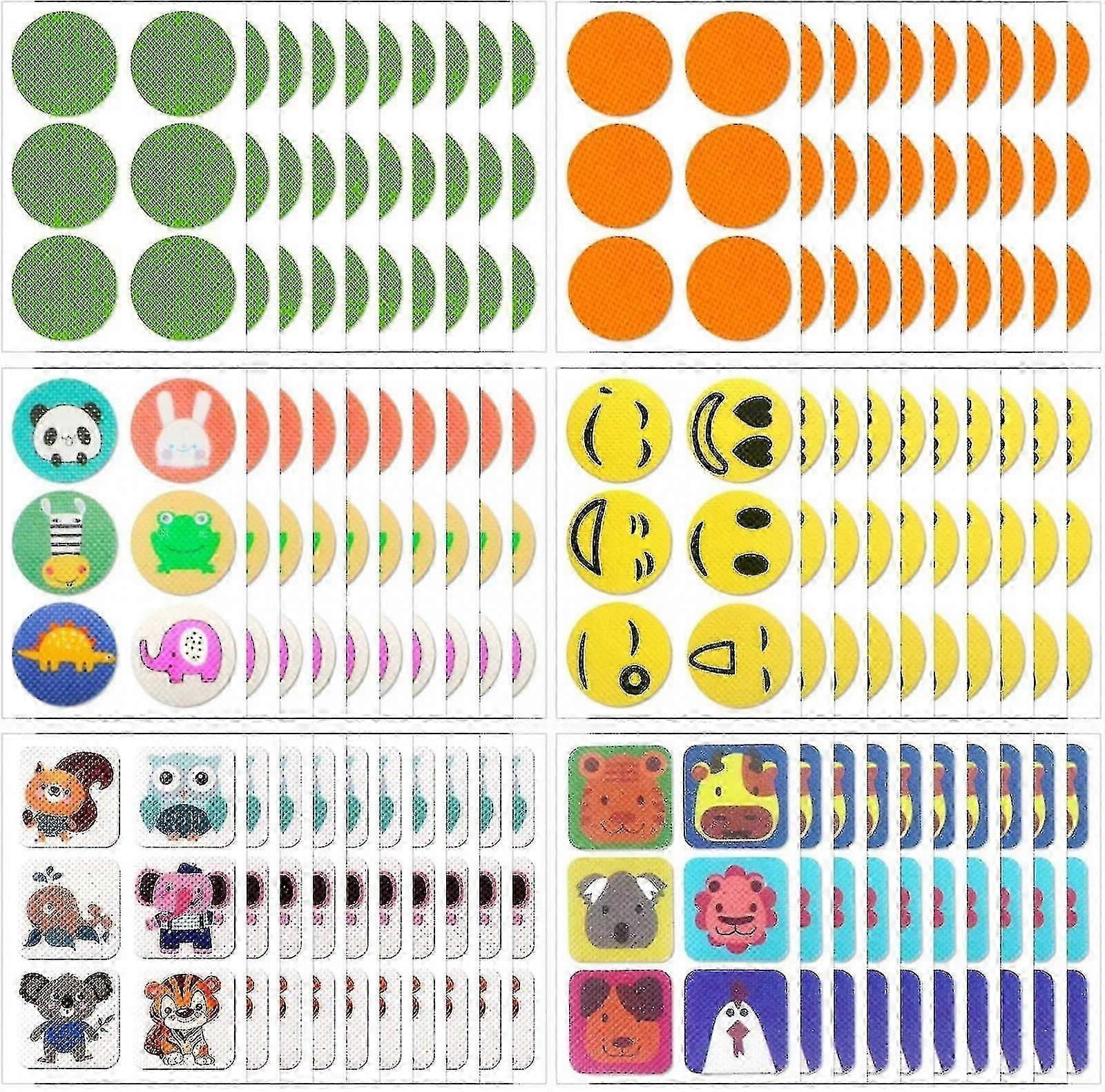 360 قطعة ملصقات طارد البعوض ، بقع البعوض الخالية من الديت للأطفال الرضع البالغين للنوم الداخلي في الهواء الطلق السفر التخييم النوم - نمط عشوائي