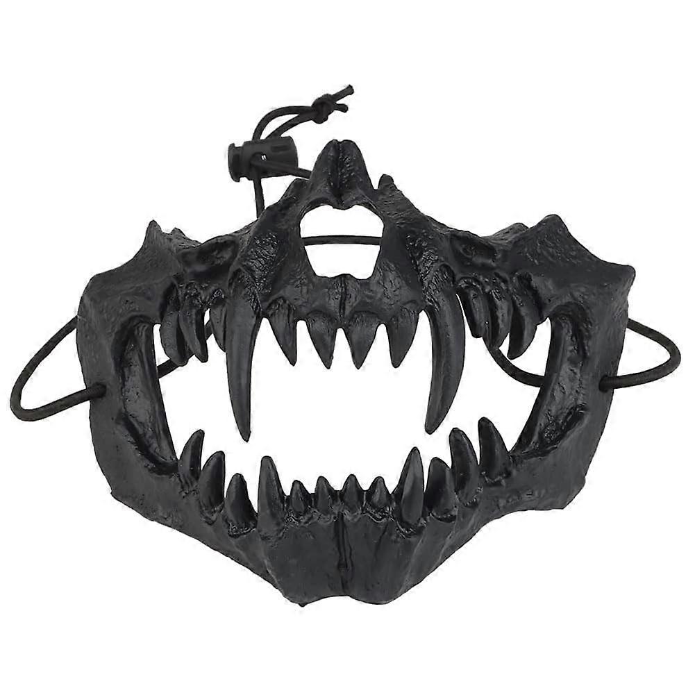 Tactical Fangs Half Mask for Airsoft, Skull Design Cosplay Mask for Halloween, Masquerade, CS Game, and Christmas