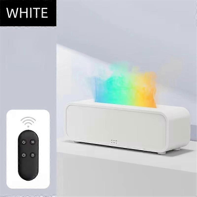 7-Color Light Simulation Flame Aromatherapy Machine Remote Control Timing Silent Humidification Home Perfume Diffuser,B