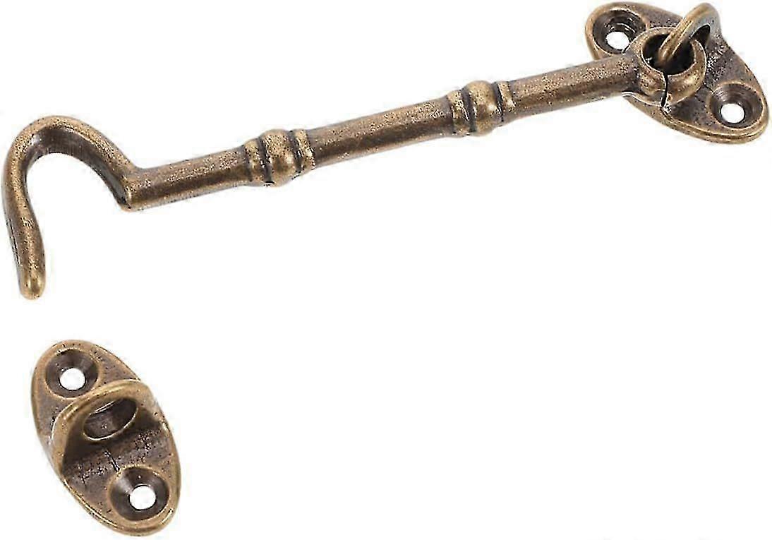 Solid Brass Hook and Eye Latch for Sliding Door Multi-use Cabinet Door Hook Lock