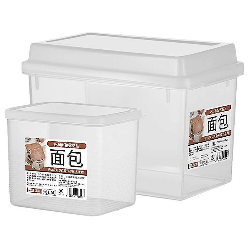 2pcs Transparent Bread Storage Box Bread Container Kitchen Bread Cheese Holder