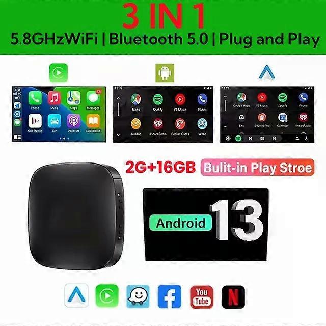 2025 CarPlay Smart Ai Box Android Wireless CarPlay Android Auto Adapter für Netflix Für YouTube Auto intelligente Systeme 5GWiFi