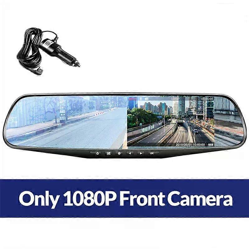 4.31Inch Driving Recorder Car DVR Rearview Mirror Dual Lens Car Recorder 1080P IPS Front and Rear Camera Registrar Black Box