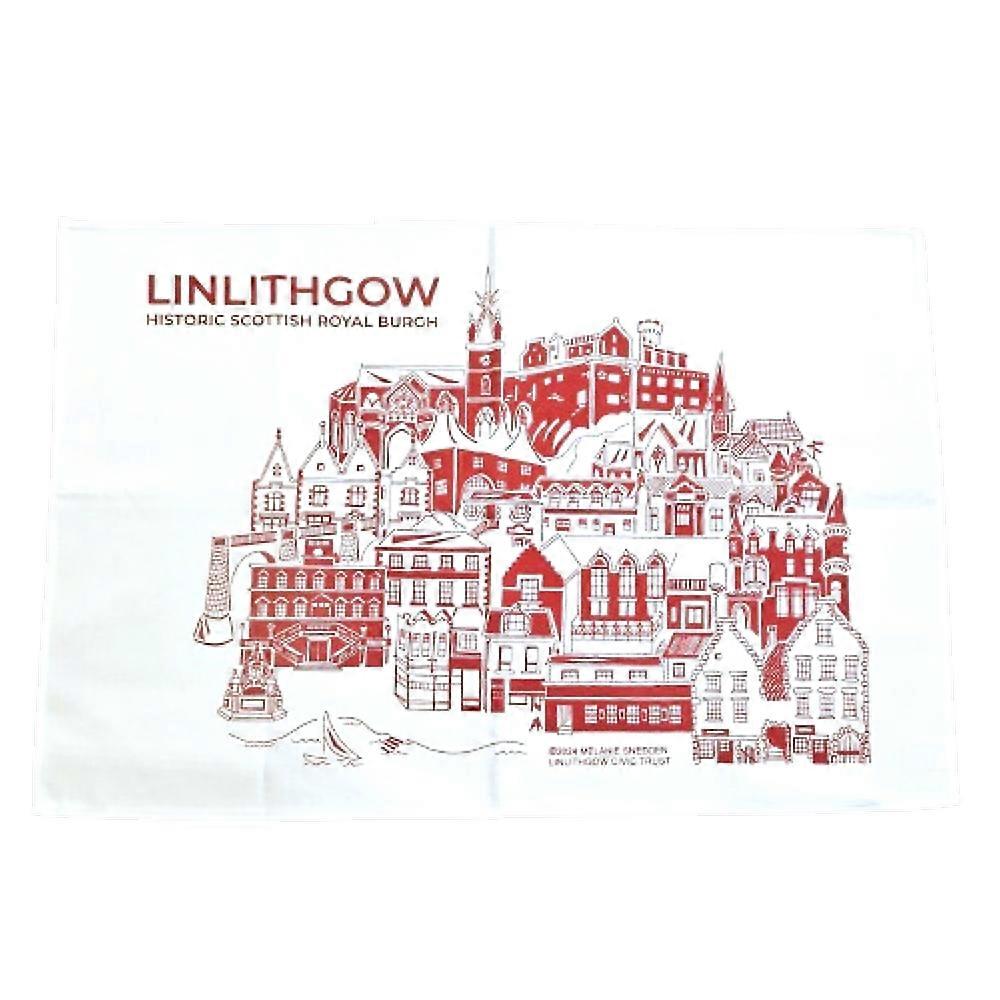 Linlithgow Tea Towel - Red