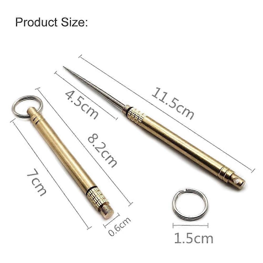 Brass Titanium Alloy Toothpick Set Teethpick Holder with Key Ring Design Portable Mini Size for Indoor Outdoor Use