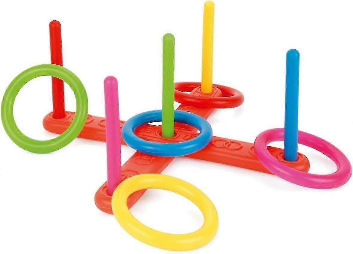 Quoits Set, Plastic Ring Toss Game for Kids, Outdoor Games Set for Kids and Adults