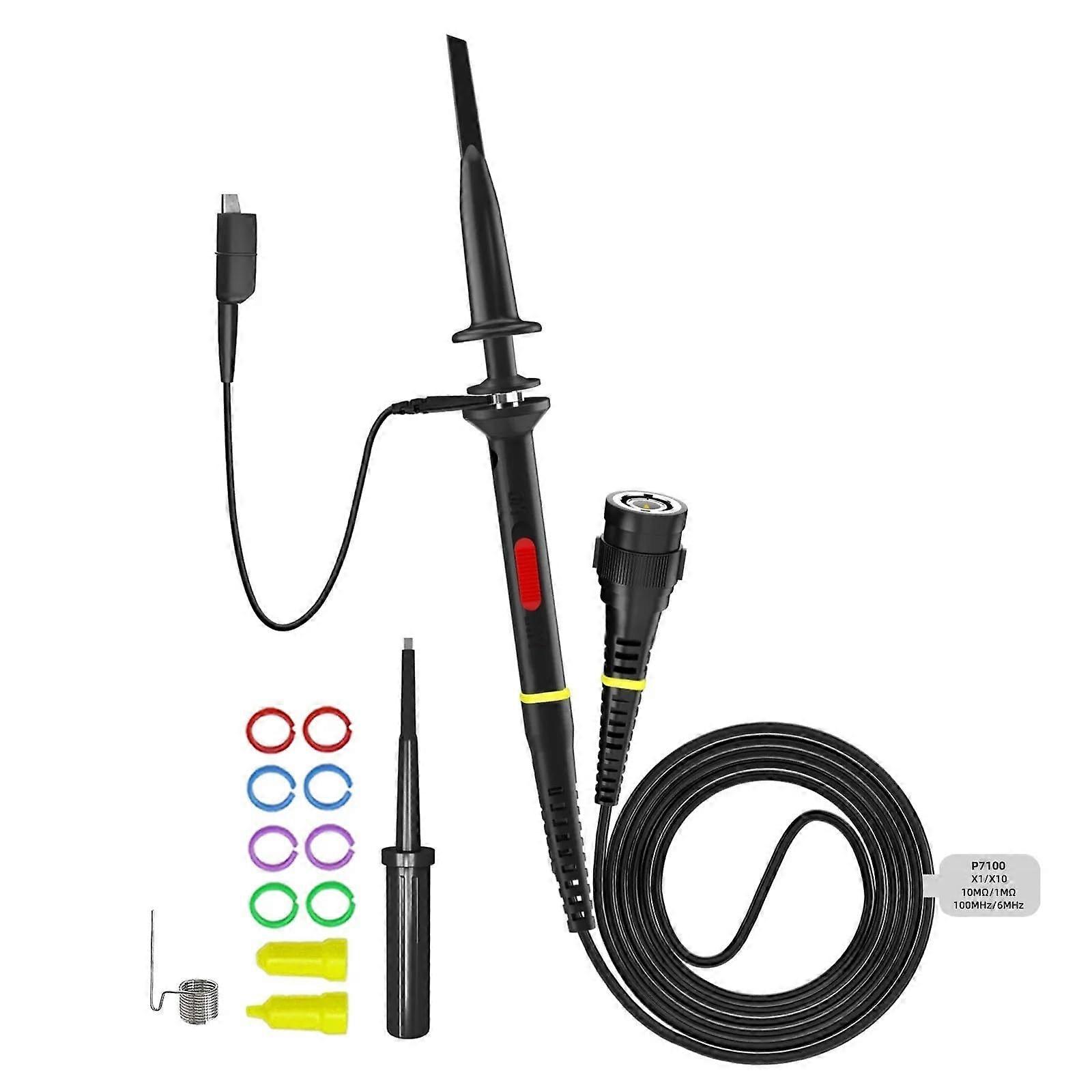 P7100 100MHz BNC Oscilloscope Probe X1/X10 Switchable Attenuation With Protective Cap And Adjustable Capacitance Probes