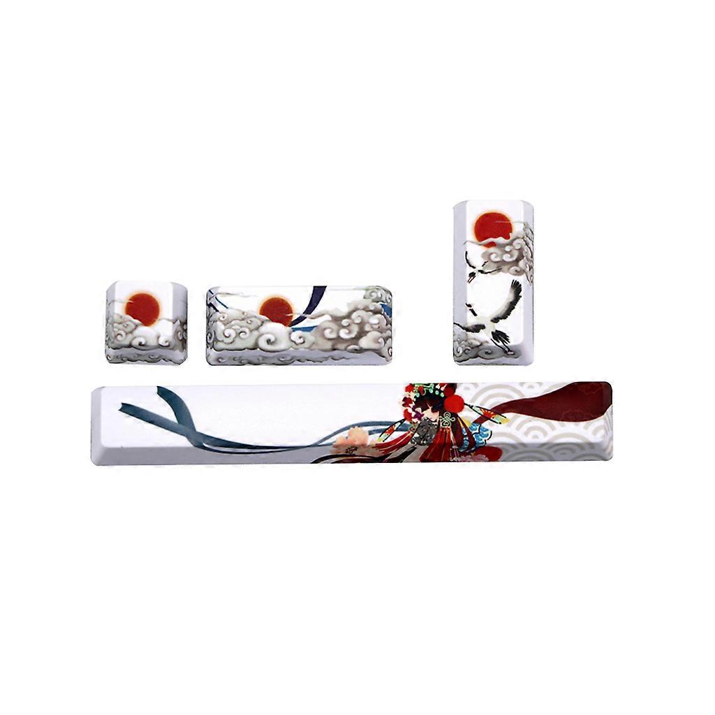 Cherry Profile Computer Keyboard Keycap Cherry Profile Keycaps Peking Opera Chinese Style Mechanical Keyboard for Key Ca White