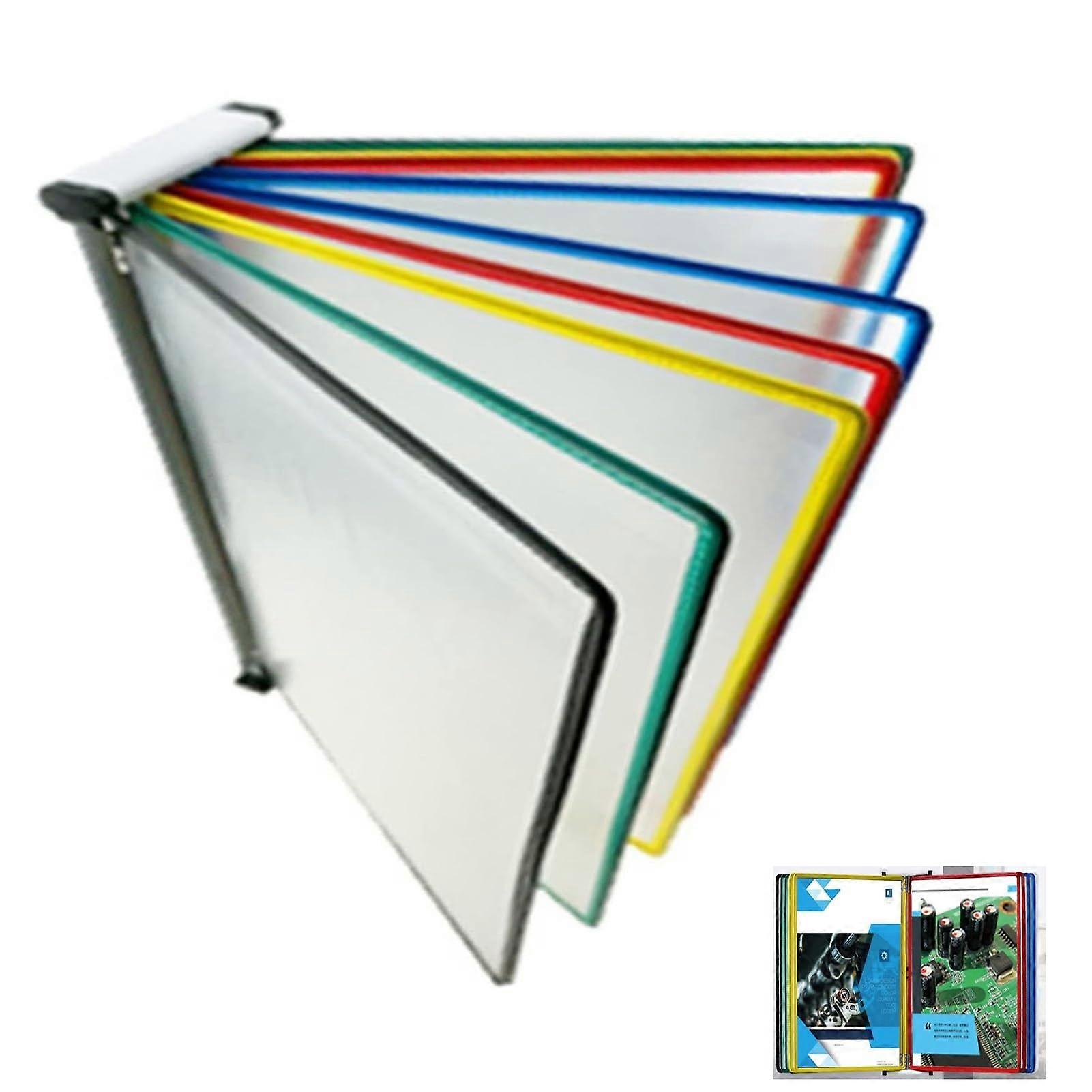 Wall Mount Reference Organizer Desktop Flip Display Folder, PVC and Metal, 10 Pockets, A4 Documents