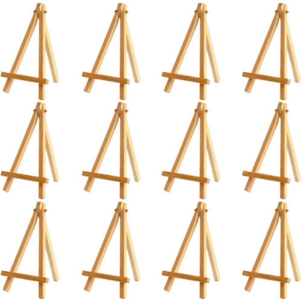 12 Pcs 6.25 Inch Mini Wood Display Easel Natural Wood Painting, Drawing, Photos, Card Holder Decorative Display (6.25' / 16cm) Ref: 1240