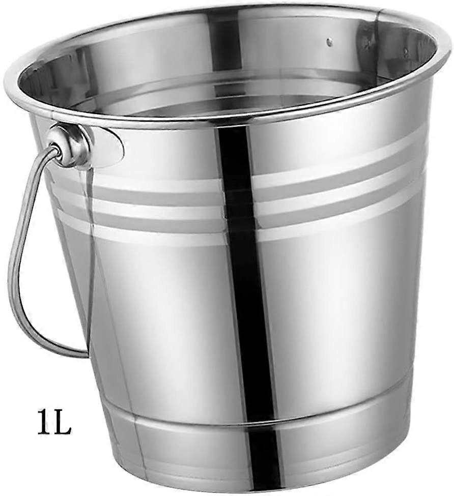 1L Metal Bucket Ice Bucket Ice Bucket Stainless Steel Ice Cube Tray With Carrying Handle Ice Tray For Bar Wine Champagne Beer