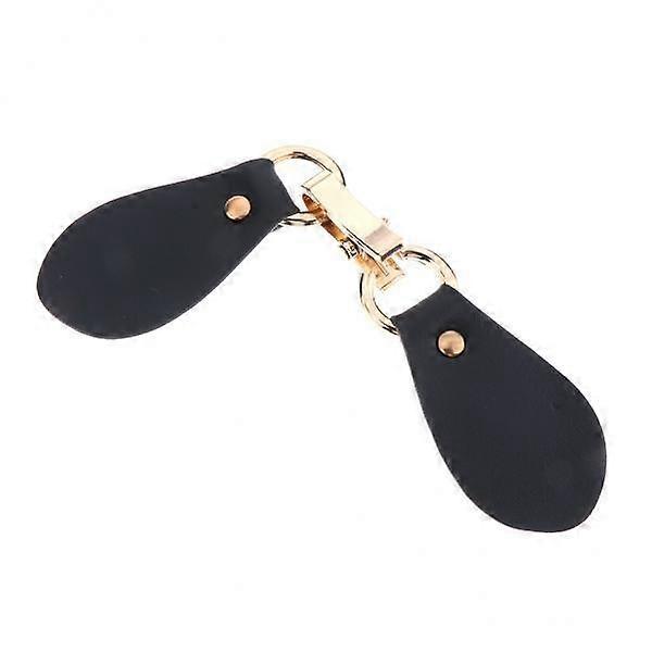 3x Leather Closure Button Metal Buckle Jacket Duffle Black