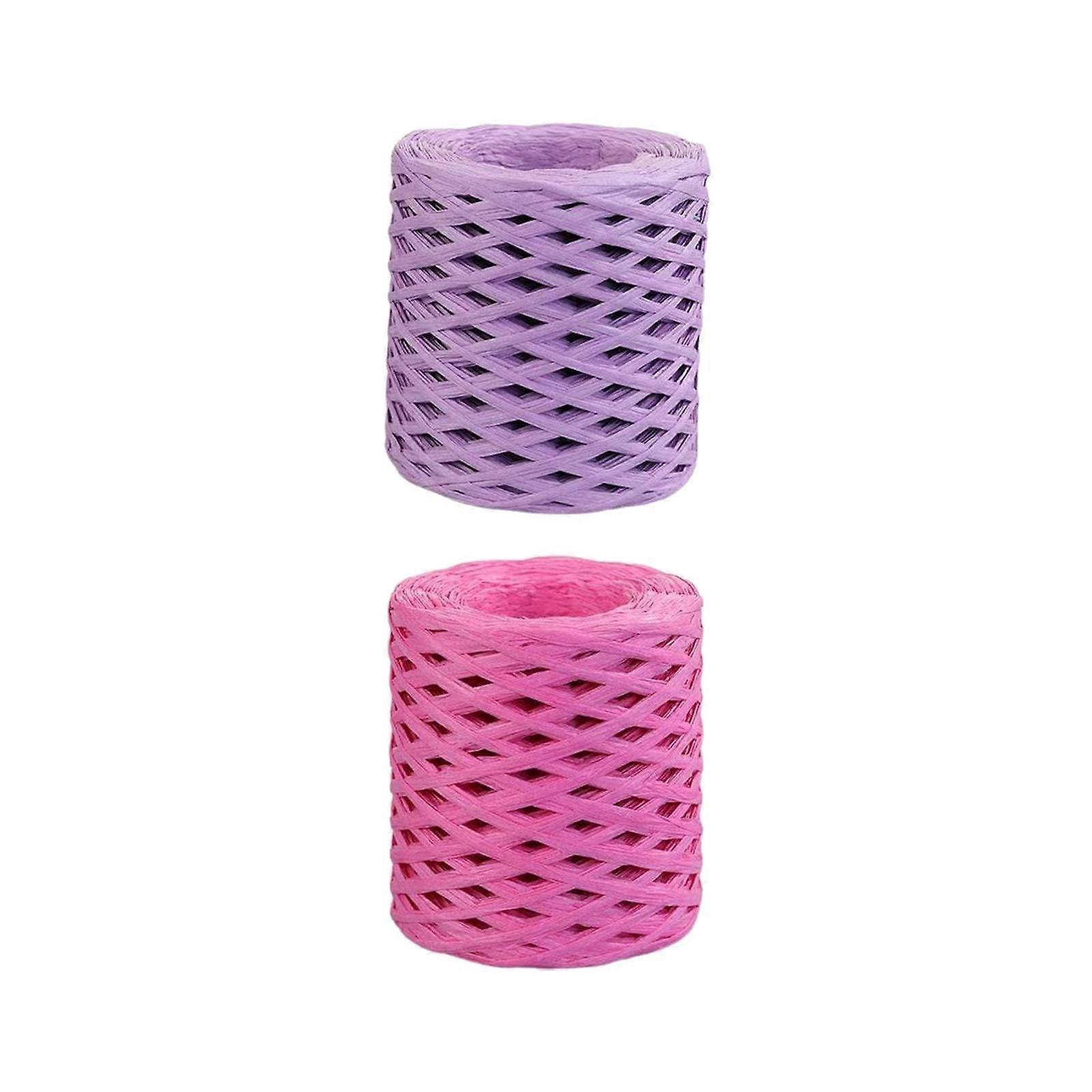 2Pcs 656ft Raffia Paper Ribbon Embellishments for Wrapping Weaving