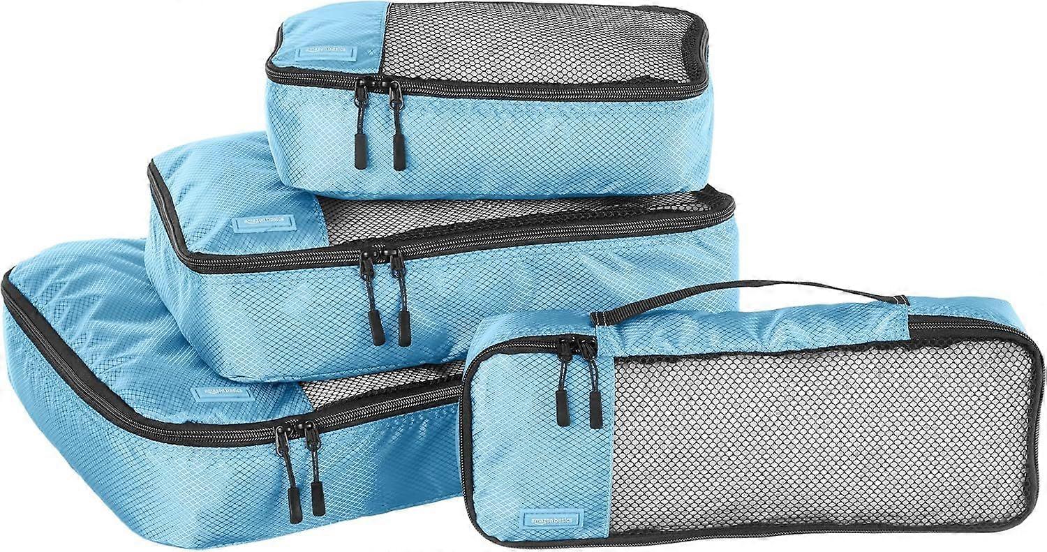 Förpackningskuber för resväskor, reseorganisatörer, 4-delade setväskor, Large/Medium/Small/Slim, Sky Blue