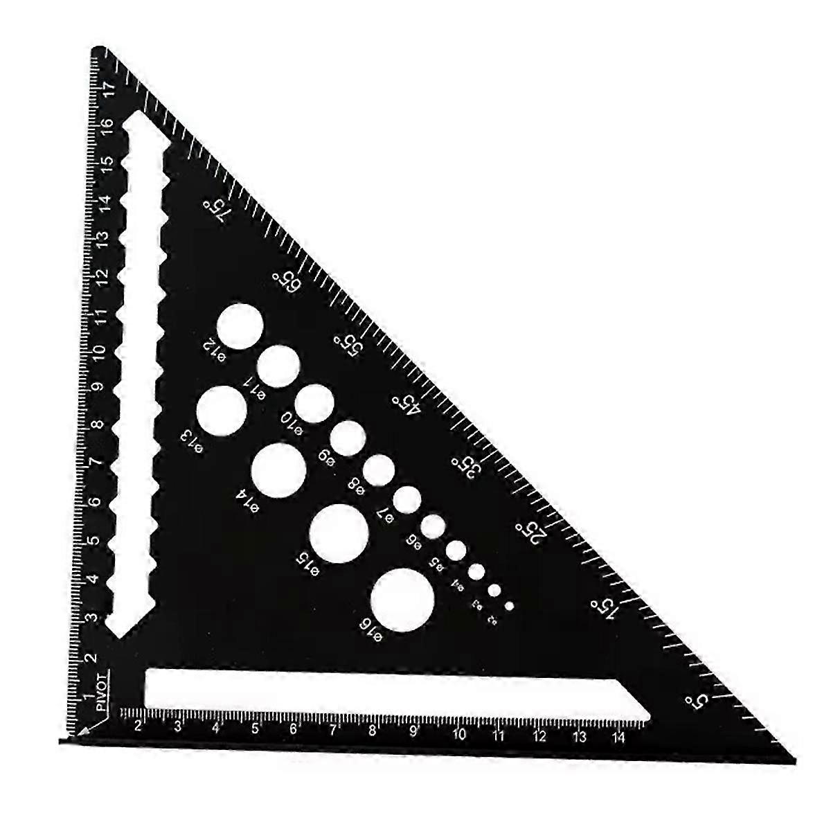 Triangle Ruler 7inch Aluminum Angle Protractor Speed Metric Square Measuring Ruler for Building Framing Tools Gauges