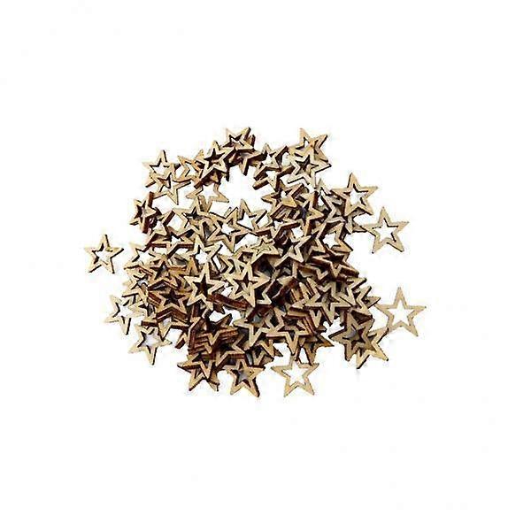 400 Assorted Mini Wooden Star Embellishments for DIY Projects