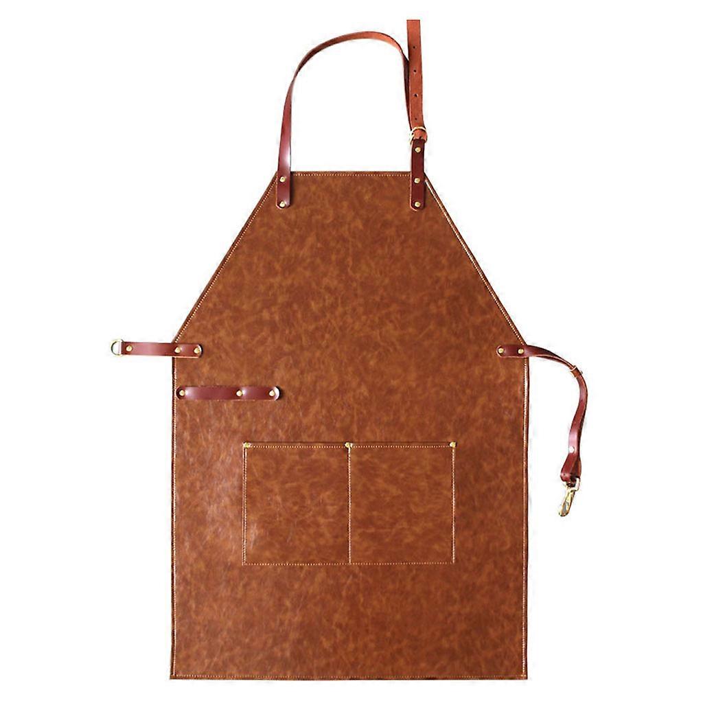 Erkekler Kadınlar için Cepli Deri İş Önlüğü Ağır Hizmet Şefi Mutfak için Aşçı Önlükleri Mutfak Barbekü Izgara Çiçek Sanatçısı Kahve Dükkanı