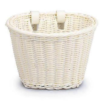 Kinderfiets Mand Handgeweven Plastic Cargo Fietsmand - Wit