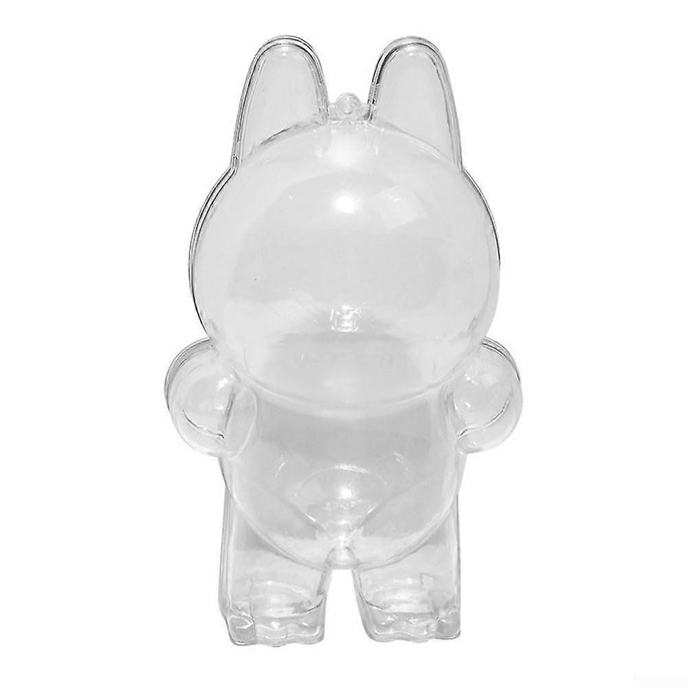 Transparent protective cover for Labubu keychain, compact and easy to clean.