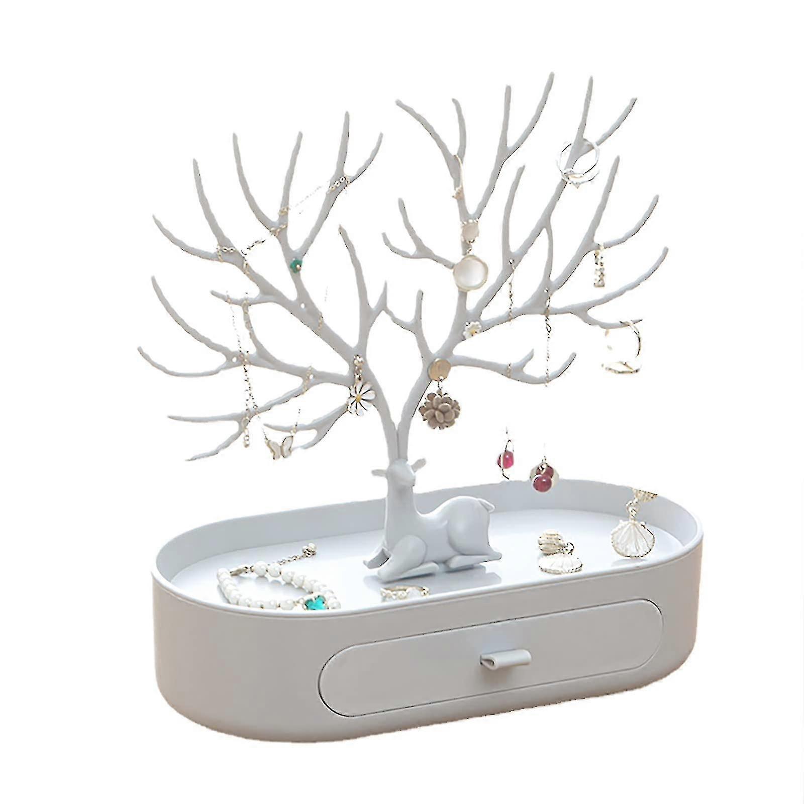 Multi-Function Smyckeskrin med Halsbandshållare & Låda för Kvinnor