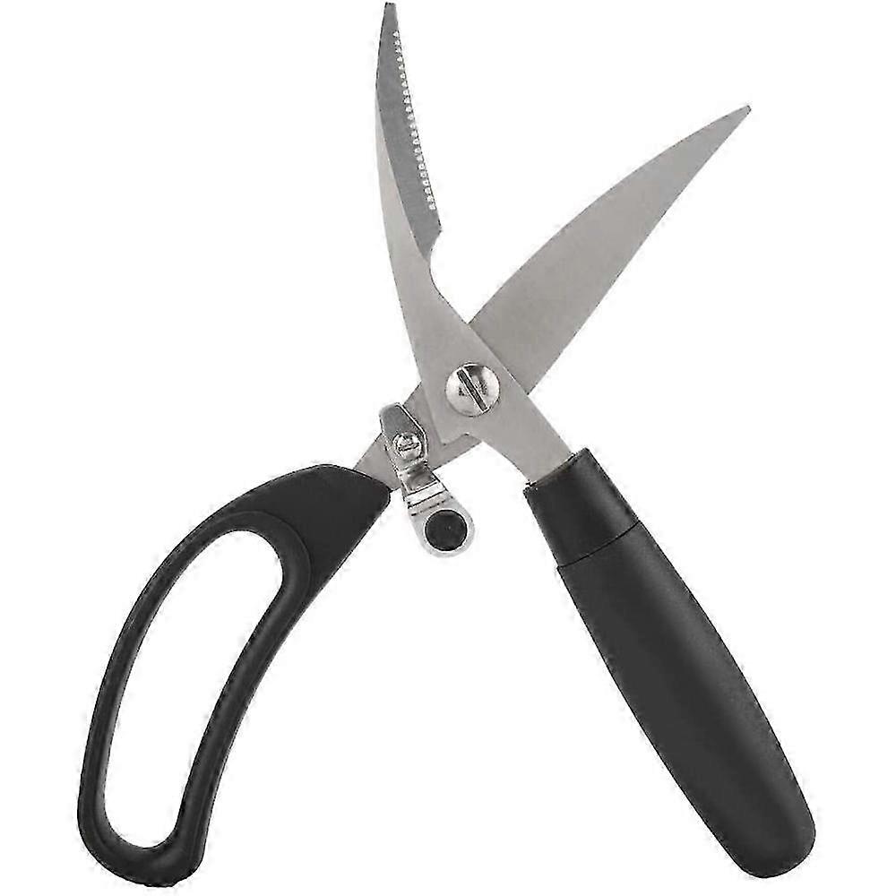 Durable and efficient stainless steel kitchen shears suitable for various cooking tasks, including cutting through poultry bones and other k