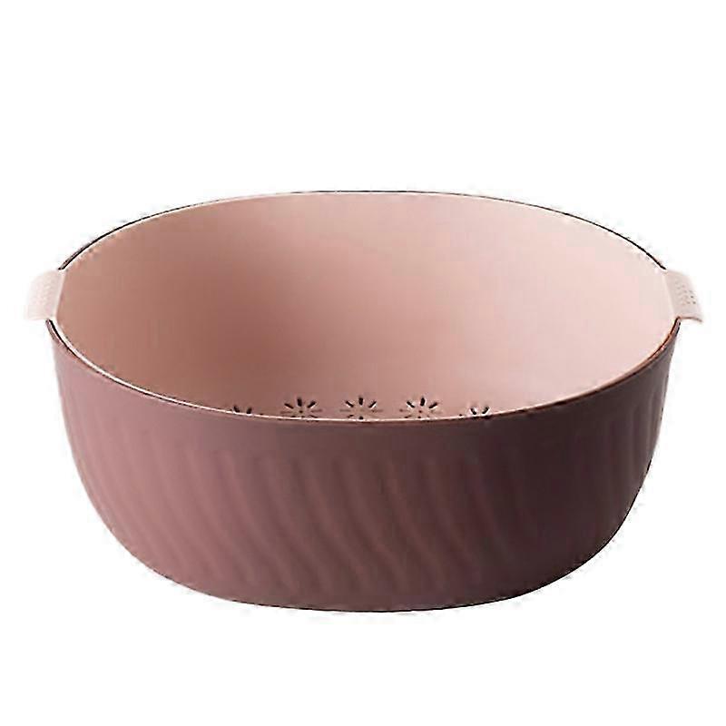 Food Storage Basket Kitchen Circular Rotating Washing and Watering Basket Double Layer Multifunctio