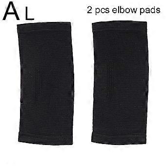 Pair of Black Elbow Guards (A)L & Wrist Guards for Sports, Basketball, Badminton