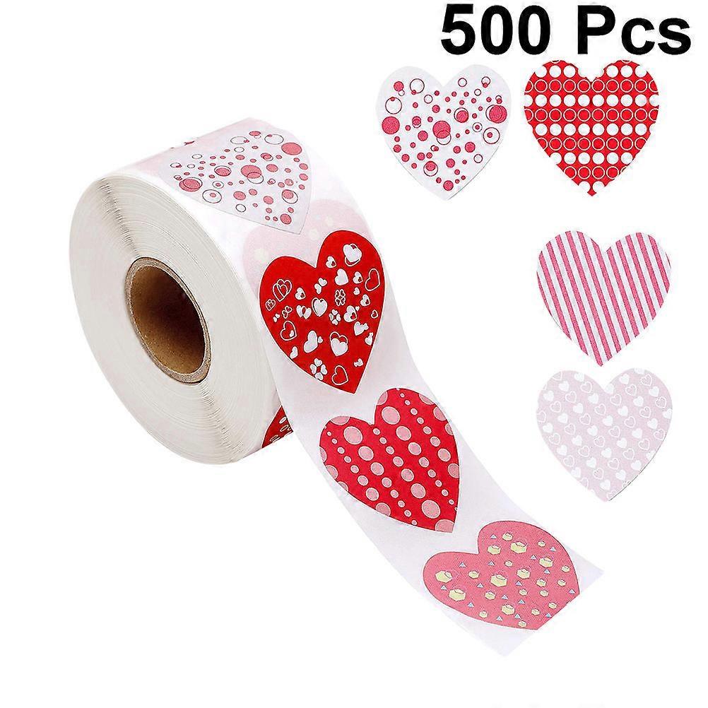 1 Roll Valentine Day Sticker Heart-shaped Pattern Stickers present Wrapping Sticker Adhesive present Packing Sticker Creative DIY Crafts Decorative