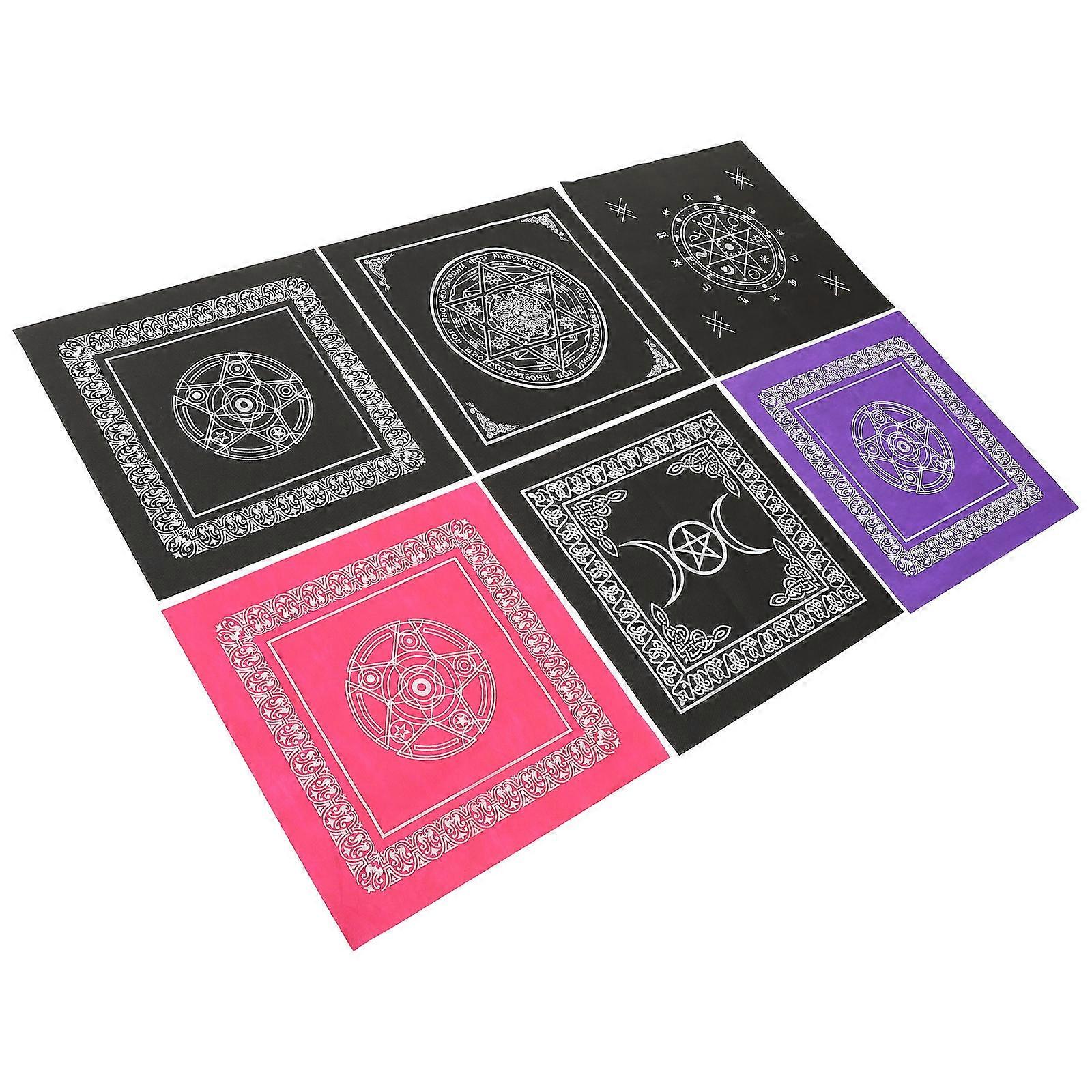 6Pcs Divination Tablecloth Table Protector Tarot Divination Tablecloth Tarot Game Playing Mat