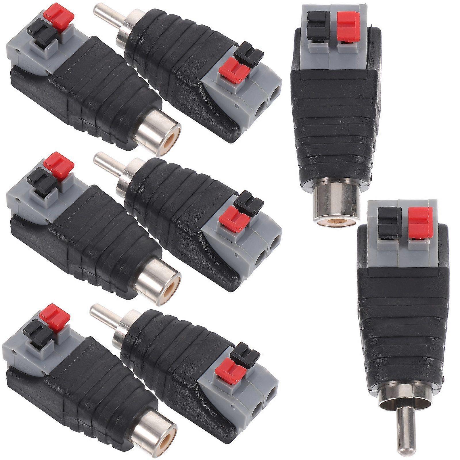 8pcs Cable De Altavoz A Adaptador Rca Conector Rca Conector Conector De Cable A Cable