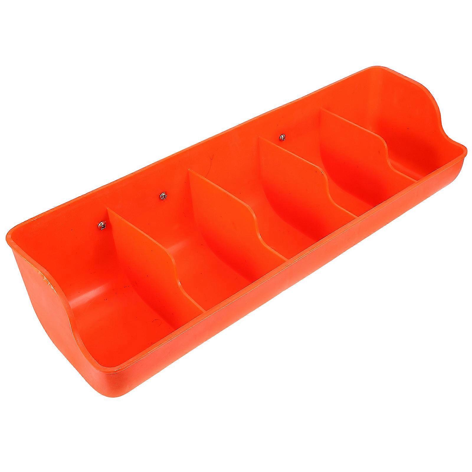 Pig Feeder Multi-Grids Trough for Feeding 1Set Pig Feed Bucket Orange