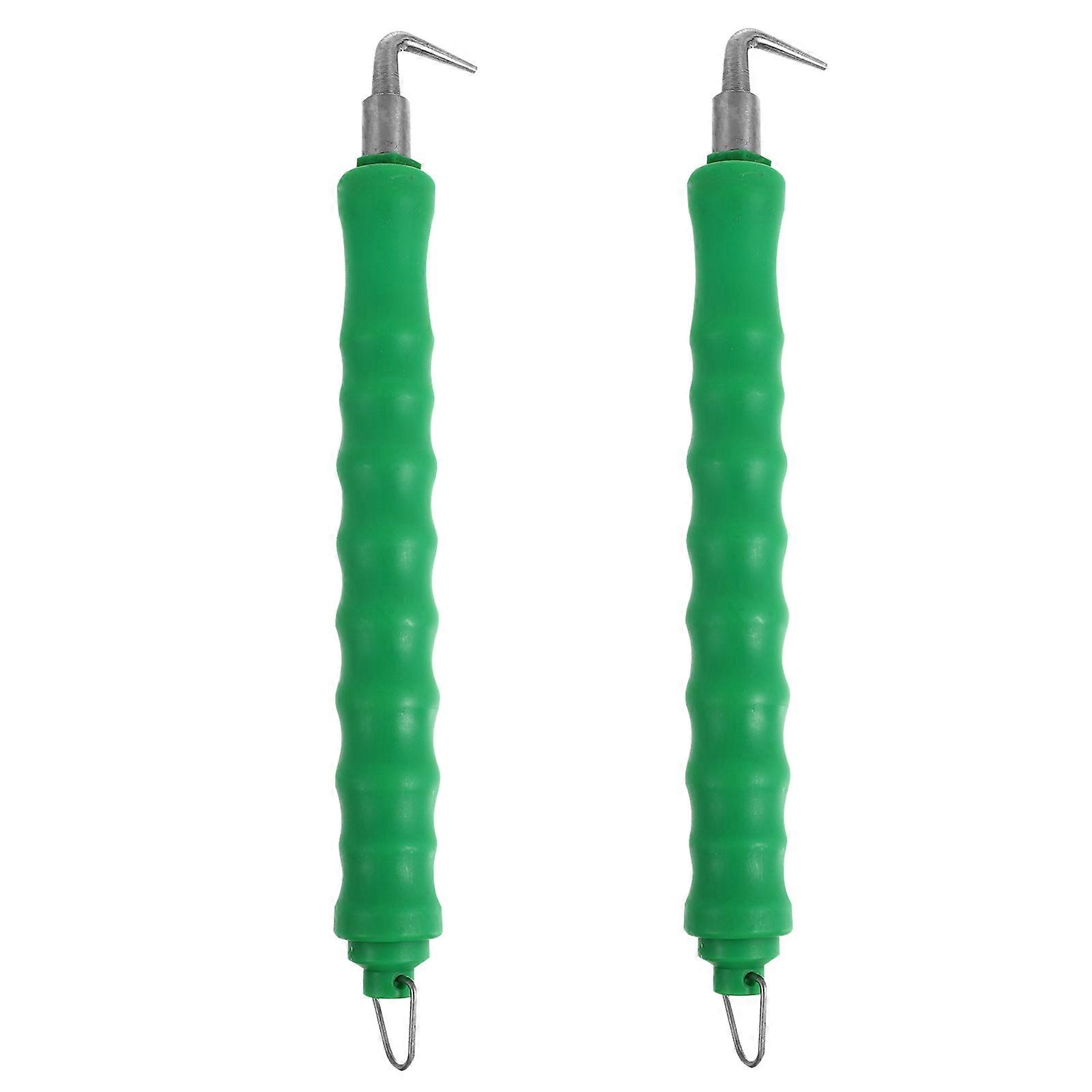 Rebar Hook Tying Tool, Heavy Duty Wire Crimping & Pulling Tool for Reinforcement, 2pcs Green Tie Wire Bender & Twist Ties