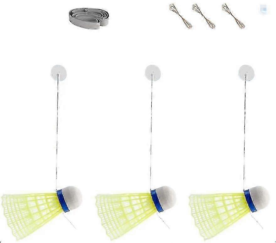 3 Pack Badminton Training Tool, Single-player Rebound Trainer for Self-study Stretch Badminton Practice