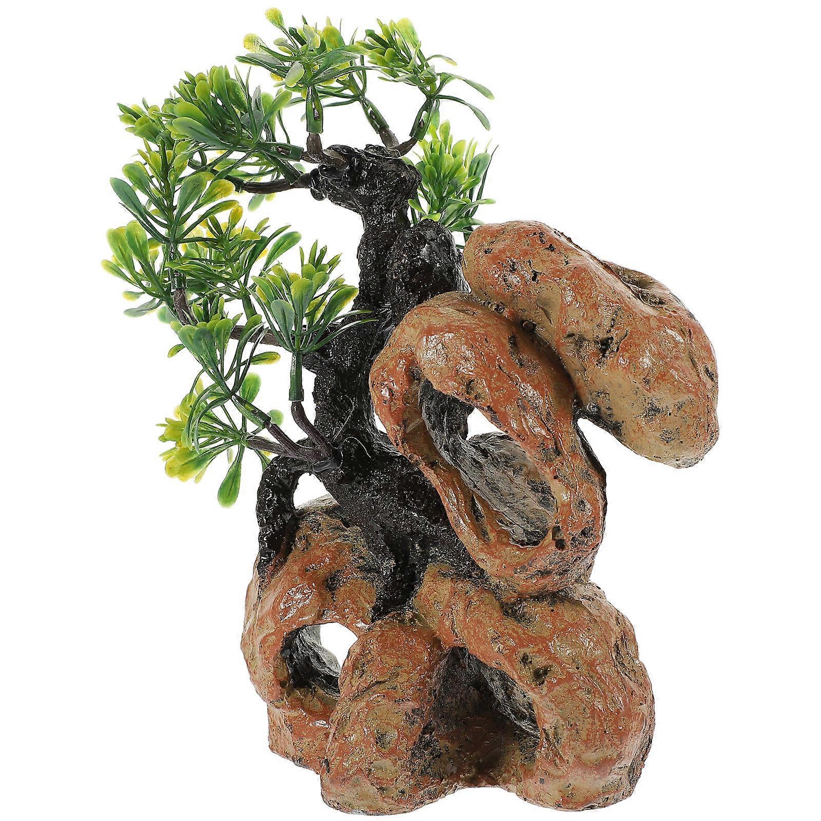 Aquarium Artificial Tree Artificial Plant Simulate Tank Decoration Reptile Owners Pet Enthusiasts 21X14CM 1Pack