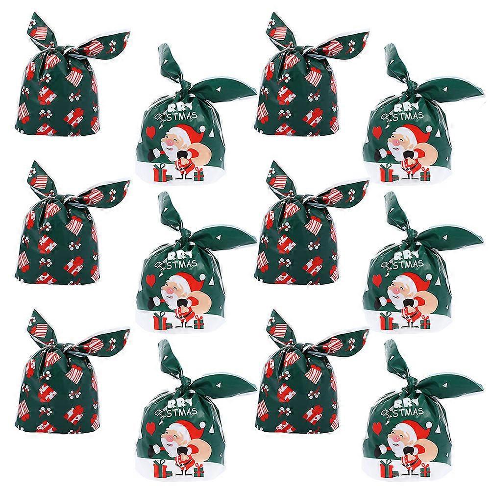 Bunny Small Treats Bag Snowflake Nougat Bags Christmas Party Food Storage Rectangular Shape Green 22.5x13.5x0.2cm 100Set
