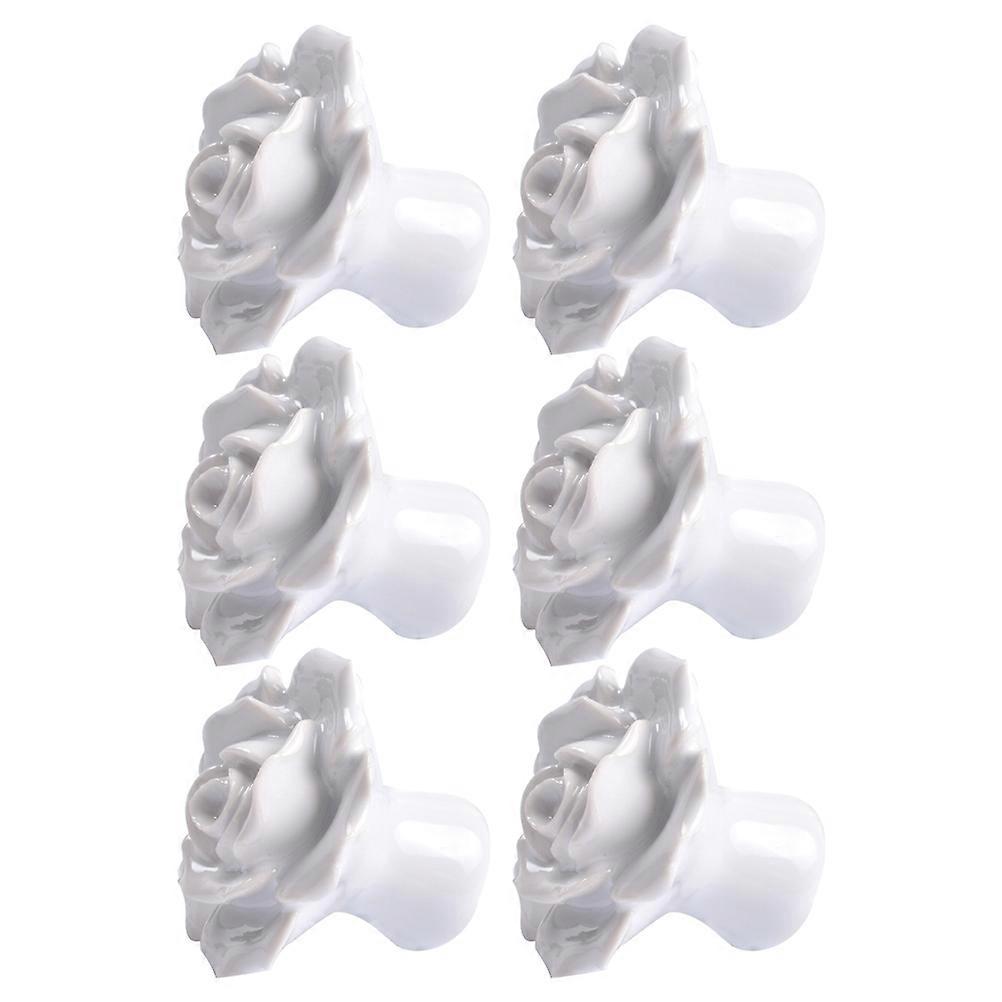 Cabinet Door Handles Porcelain Knobs For Cabinets Rustic Style 6Pcs