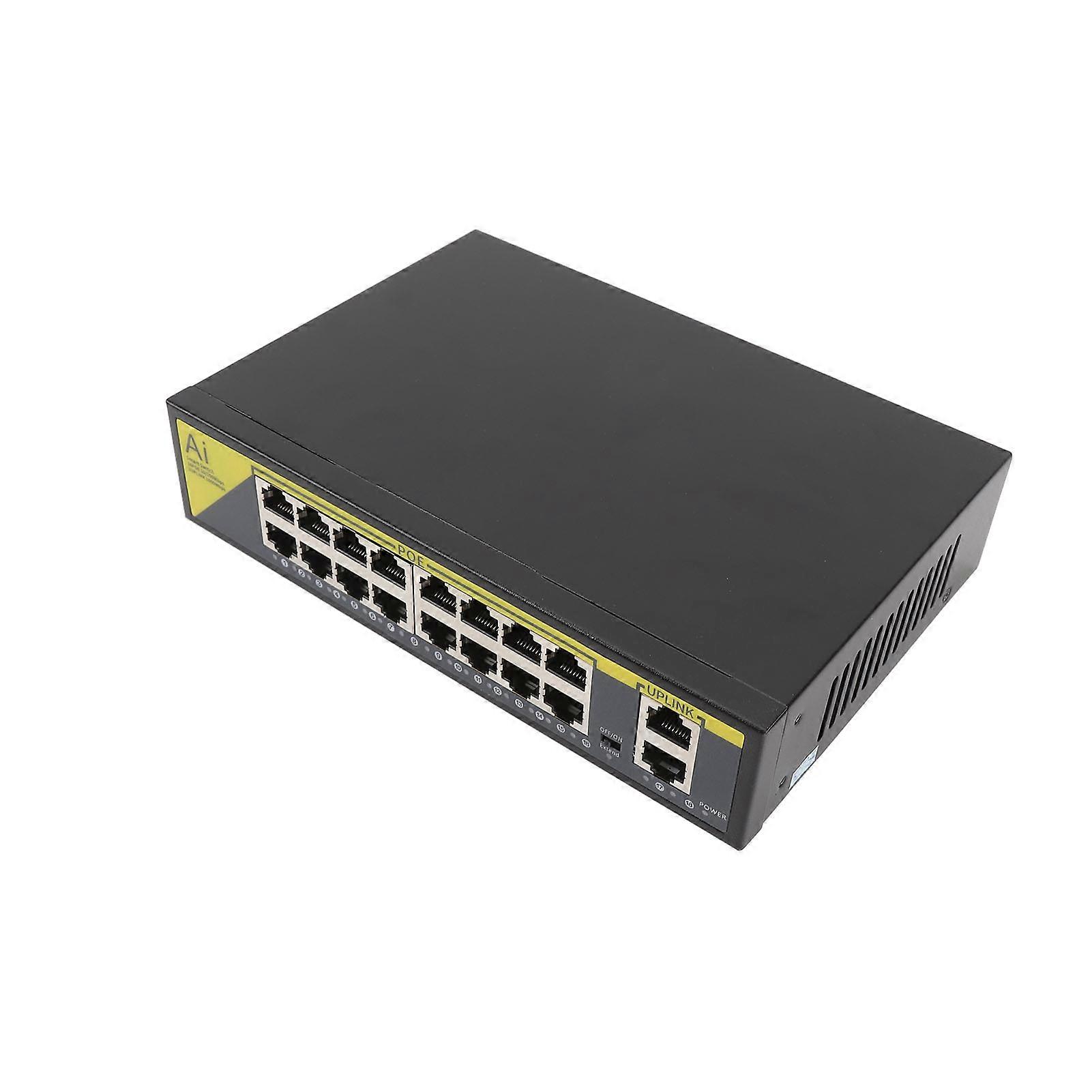 18 Port POE Switch Network Monitoring Excellent Heat Dissipation Noiseless Metal Shell Gigabit Ethernet Switch