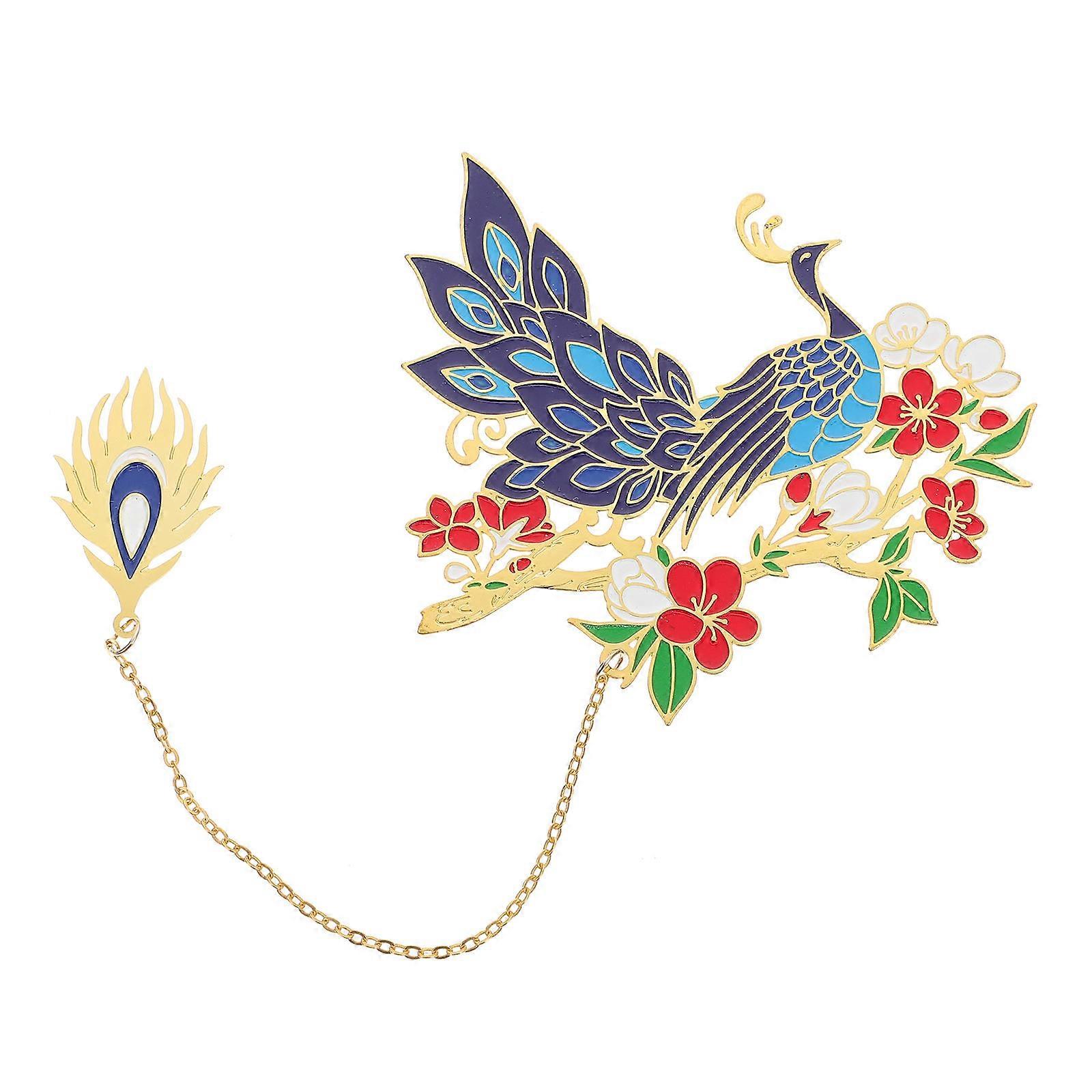Elegant Peafowl Bookmark Copper Page Marker Reading 1Set