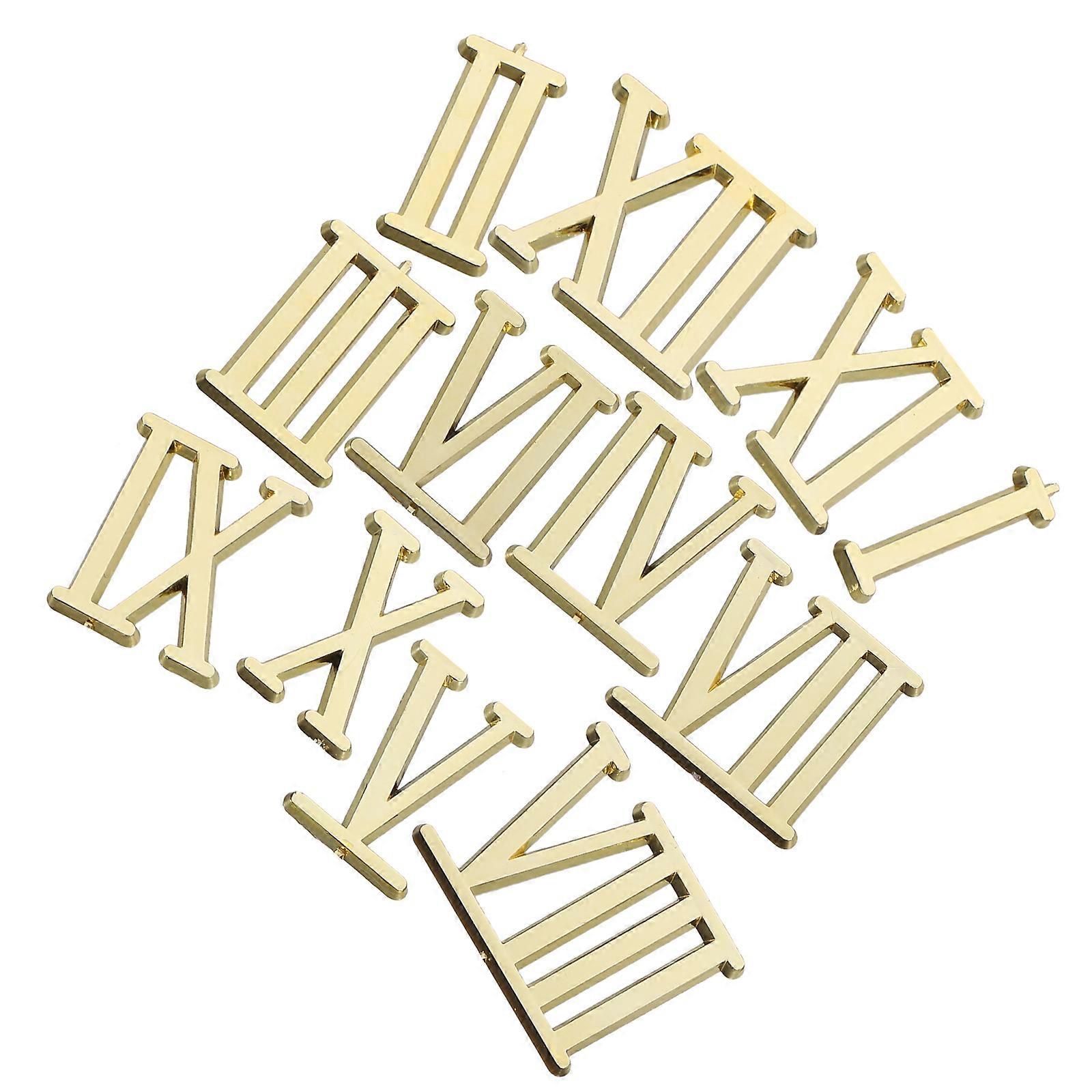 Roman Numeral Clock Kit 1Set ABS Golden Comprehensive Kit for Clock