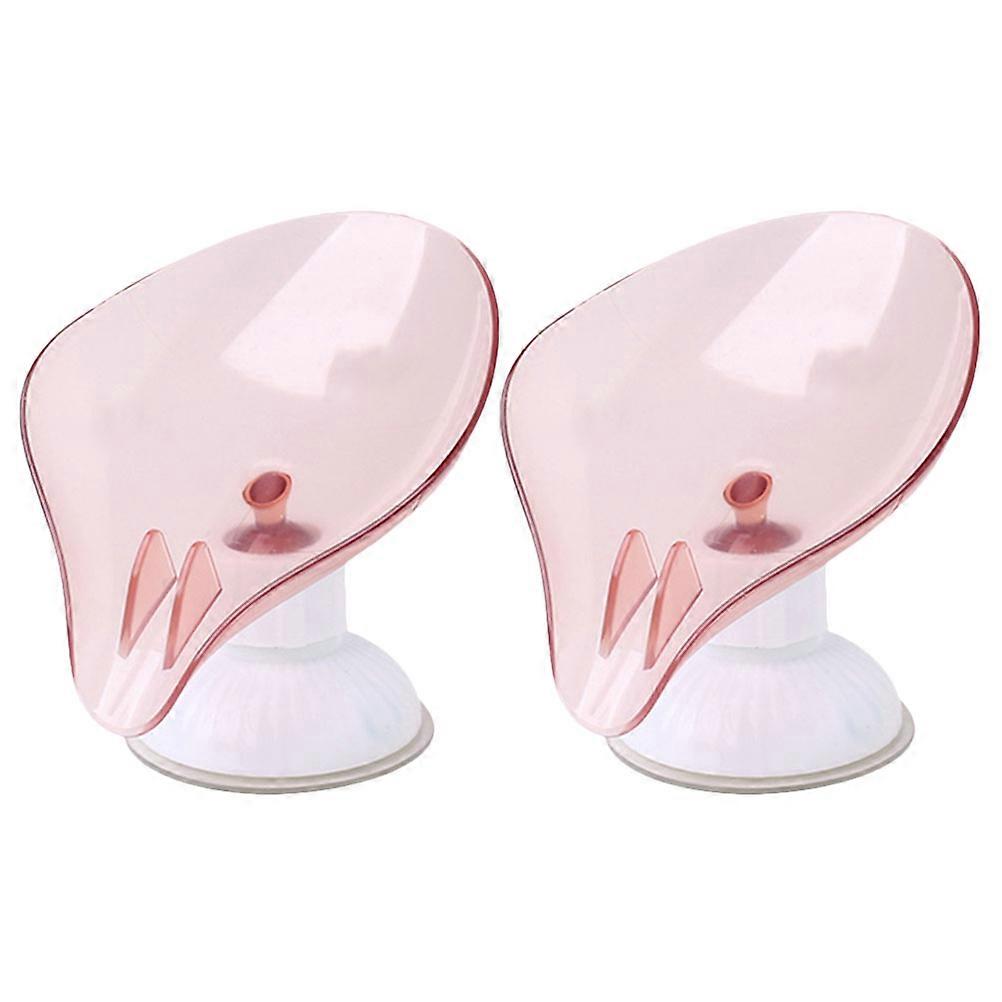 Load-Bearing Soap Dish Rotatable Leaf Shape -Free Plastic Soap Holder For Kitchen Accessories 13X10CM 2Pcs