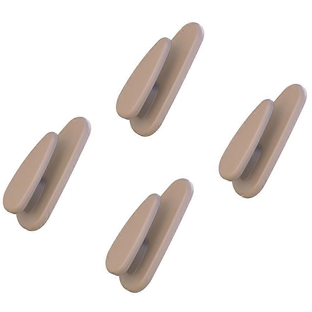 Car Dashboard Mini Hooks Self-Adhesive for Hanging Keys and Handbag Beige 4.2x1.8cm 8Pcs