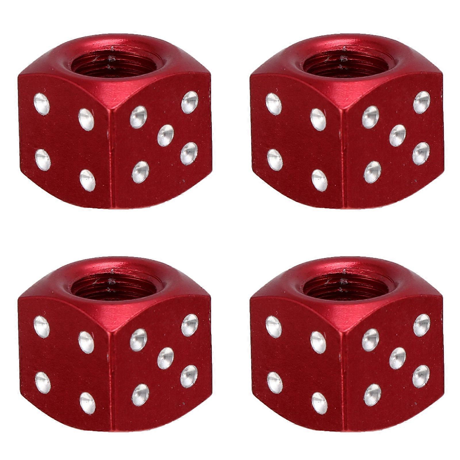 Wheel Tire Valve Aluminum Tire Valves Dustproof Valve Caps 4Pcs Red Bicycle Maintenance