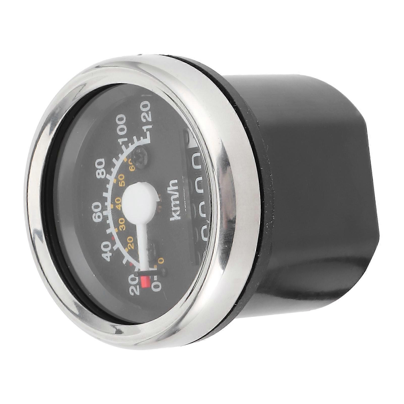 12V Motorcycle Speedometer Odometer 99999km 0-120km/h Round Gauge with LED Backlight