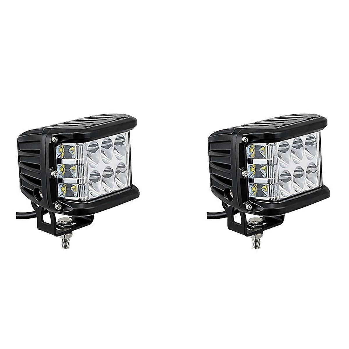 2X Auto Triple Side Lighted Work Light Dome Light Burst Flashing Light Headlight Spotlight Strobe Li