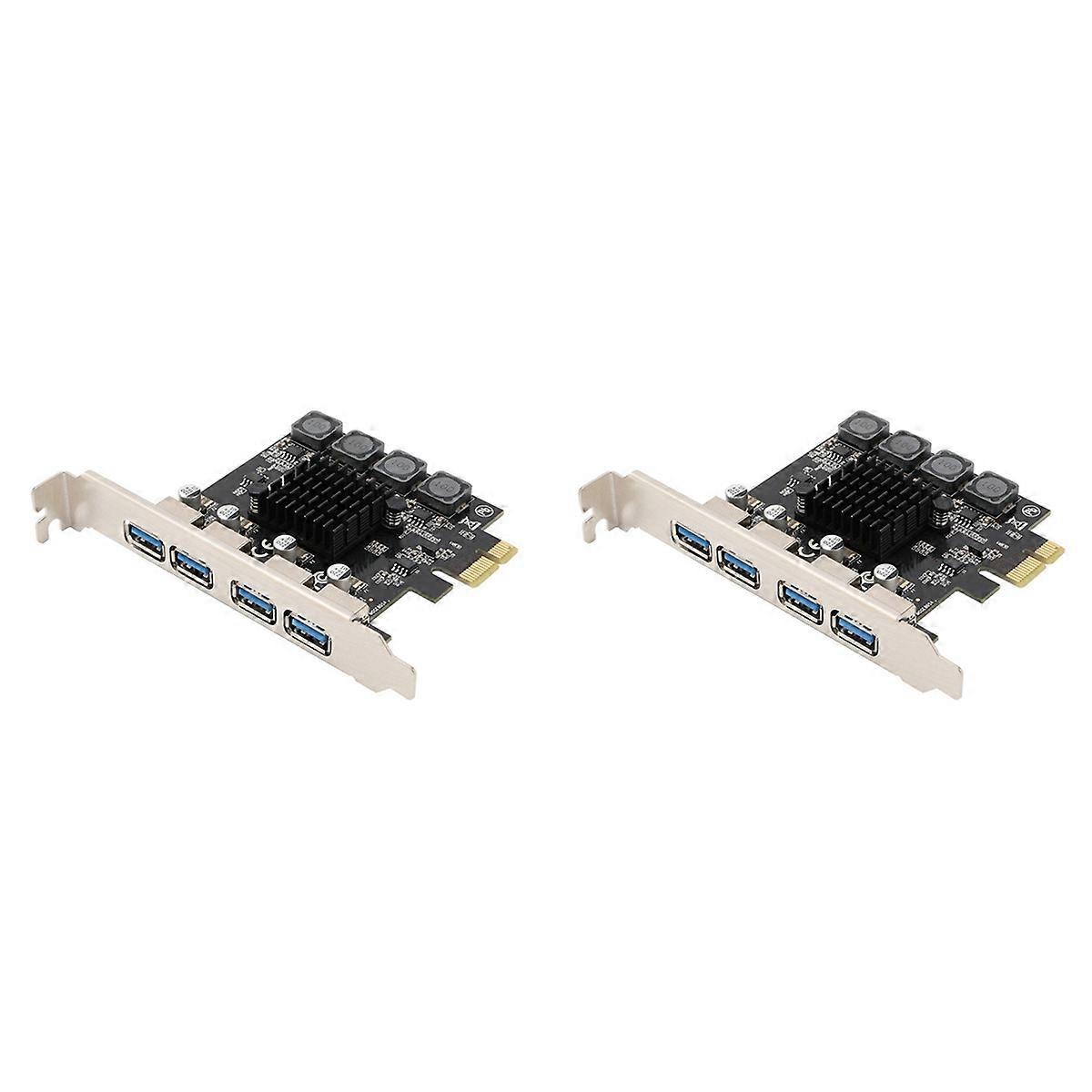 2X 4 Port USB 3.0 PCI Express Card USB 3.0 PCI-E Expansion Card PCIE to USB 3.0 Adapter Card for PCI